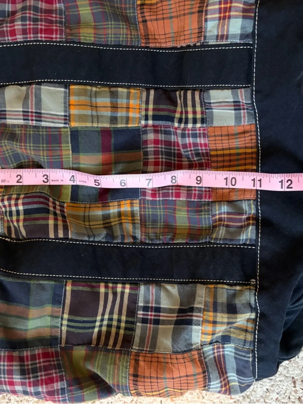 Vintage J Crew Patchwork Plaid Tote Bag - Multicolor